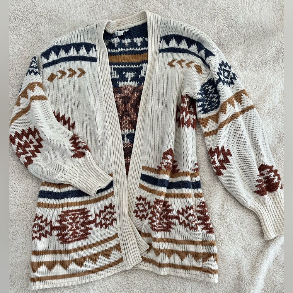 VICI Aztec Patterned Pocketed Cardigan Sweater - Picture 2 of 6